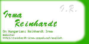 irma reinhardt business card